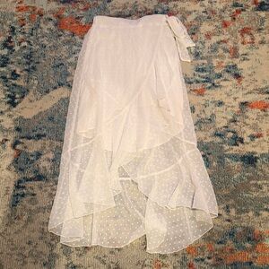 Hem & Thread White Sheer Polka Dot Skirt